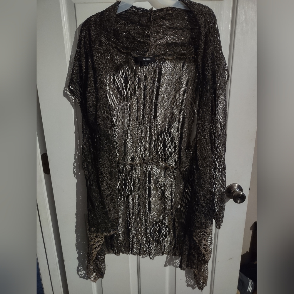 Kaktus plus size brown boho style shawl